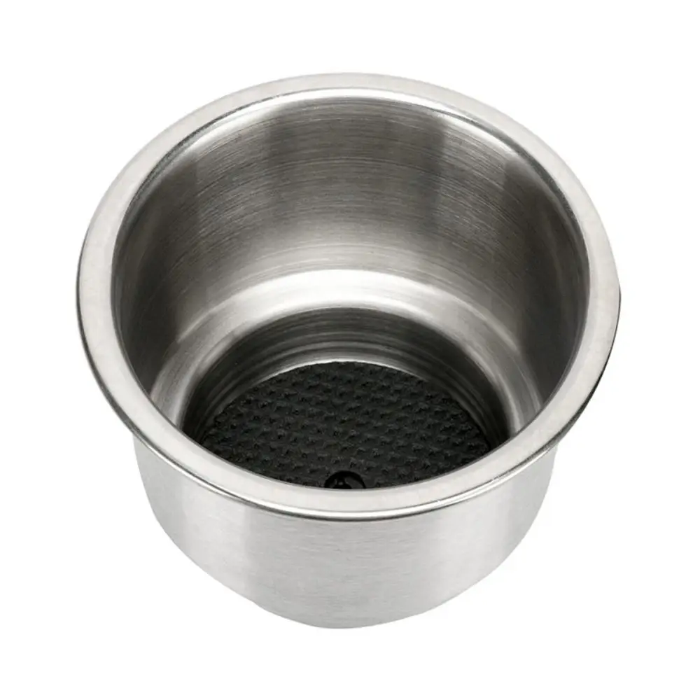 Durable Stainless Steel Drink Holder Cup Shape with Drain RV Cup Holder Recessed Marine Boat Cup Holder