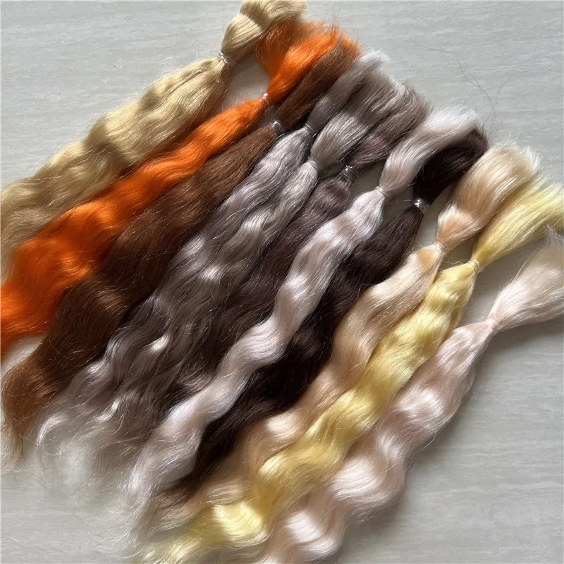 Top Quality Reborn Baby Doll Pure Mohair Black Tea Golden Coffee 11 Different Colors Mohair Hair Wigs To DIY 1/8 BJD Dolls