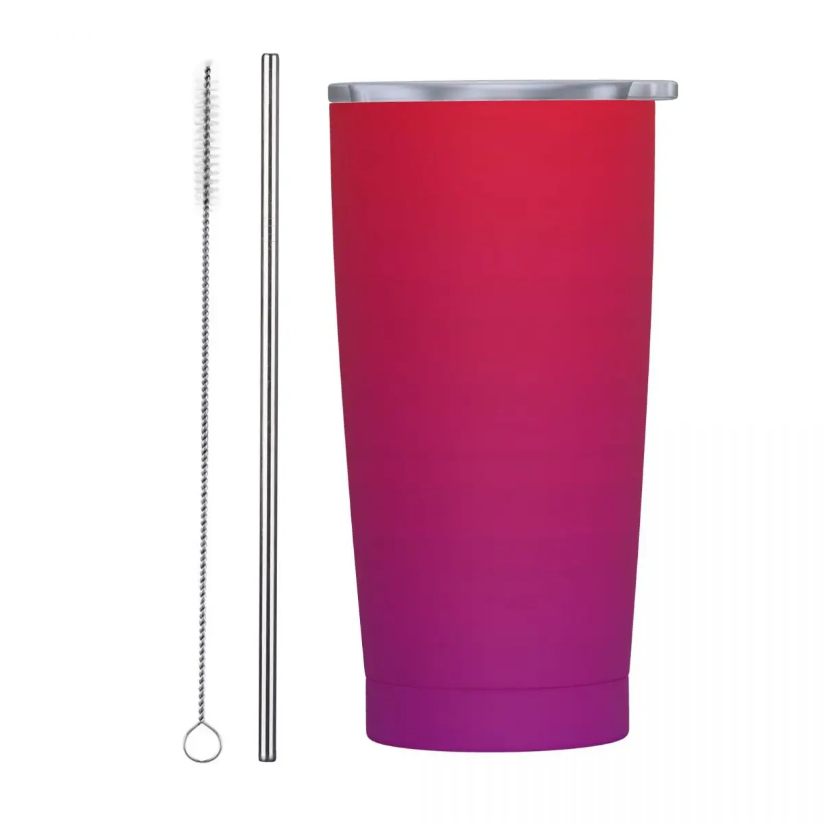 Stainless Steel Tumbler Ombre Neon Lights Car Mugs With Straw Minimalist Gradient Cold and Hot Water Bottle Insulated Coffee Mug