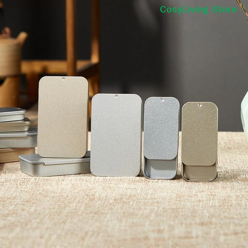 [CL]Mini Tinplate Slide Cover Storage Box Metal Box Wedding Jewelry Tin Portable Boxes Container Cosmetic Organizer Pill Cases