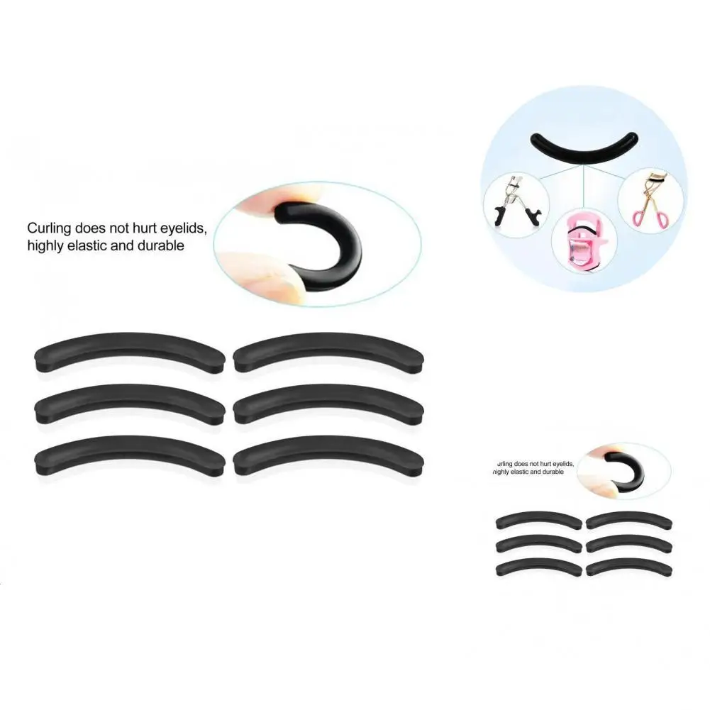 6Pcs/Set Silicone Refill Pads  Fashion   Eyelash Curler Pads Natural Styling Eyelash Curler Pads