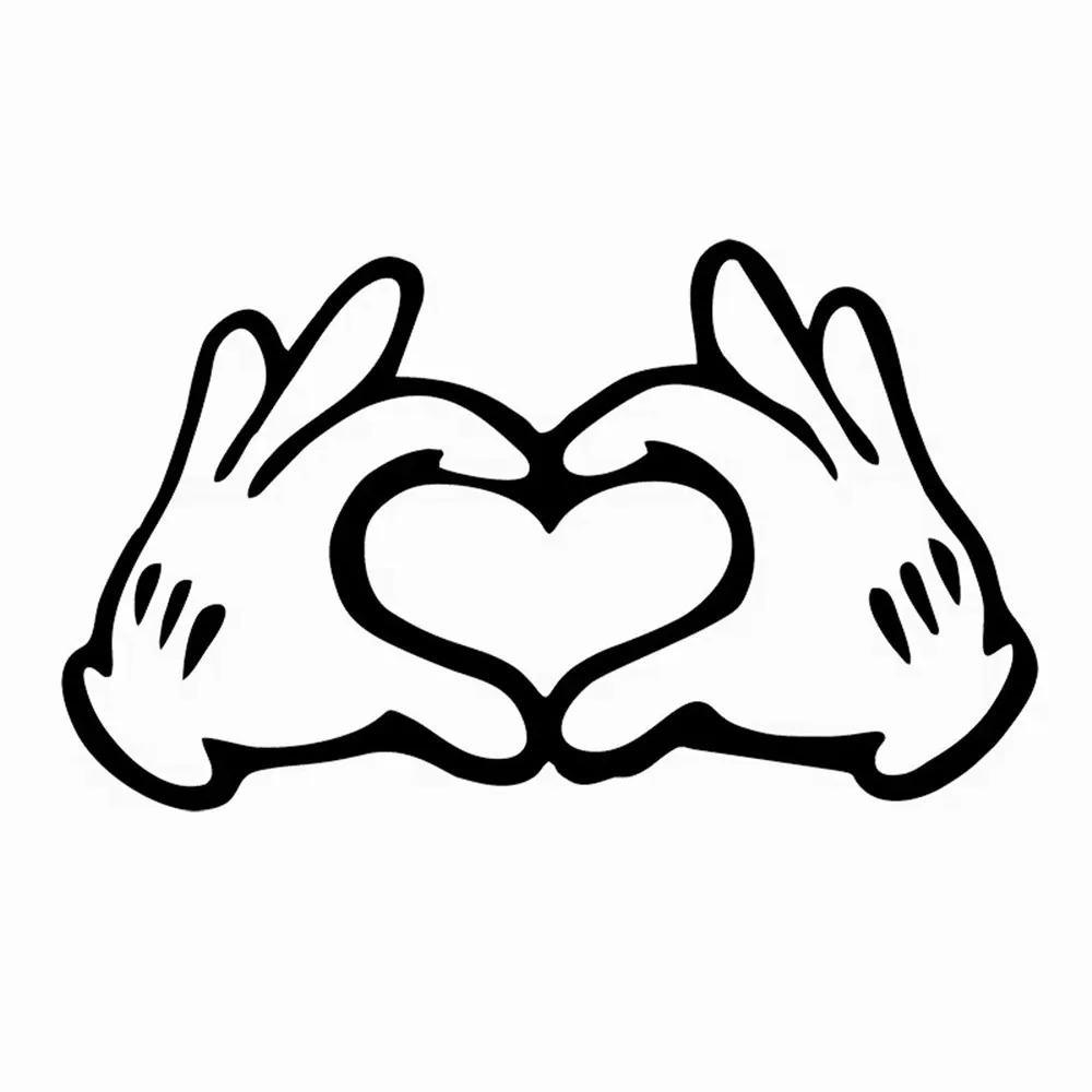 

Hand Heart Love Symbol Vinyl Decal, Gesture Car Sticker for SUV Truck Van Window Body Bumper, Automotive Exterior Decor