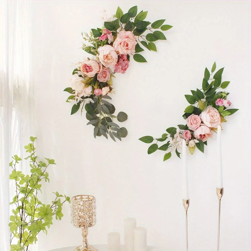 2pc Artificial Wedding Arch Flowers DIY for Wedding Birthday Party Table Welcome Ceremony Sign Background Wall Flower Decoration