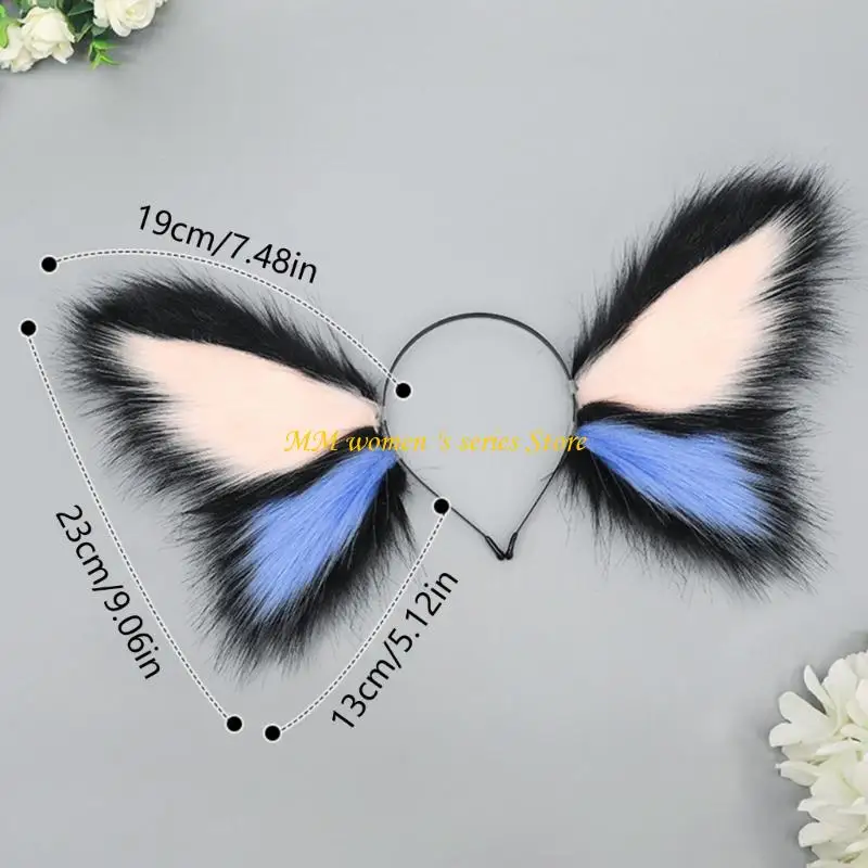 Q39C Elf Butterfly Animal Ear Hairband Soft Plush Design For Masquerades Parties Roleplay Costume Halloween Event Decoration