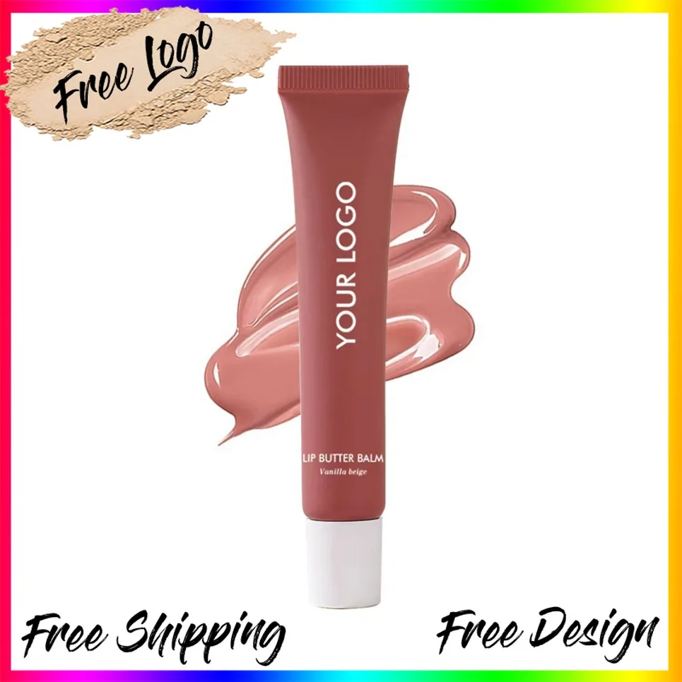 15ml 보습 립글로스 펩타이드 버터 밤 립 글레이즈 글로스 프라이빗 라벨 커스텀 로고 비건 메이크업 도매