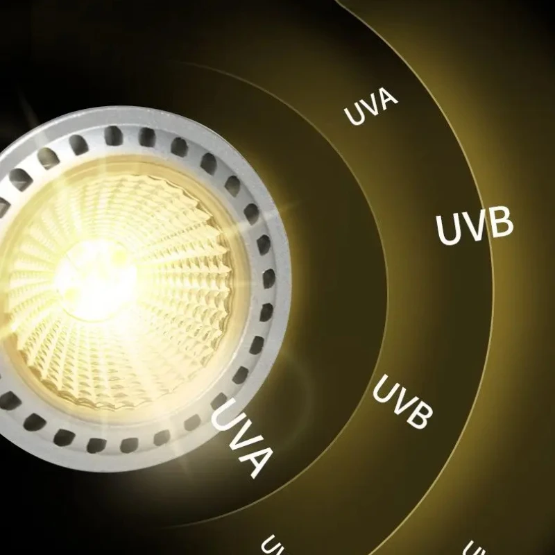 파충류 UVA UVB LED 조명 거북이 일광욕 열 램프, 전체 스펙트럼 5.0 10.0 태양 램프, 도마뱀 파충류용 일광욕 열 램프 