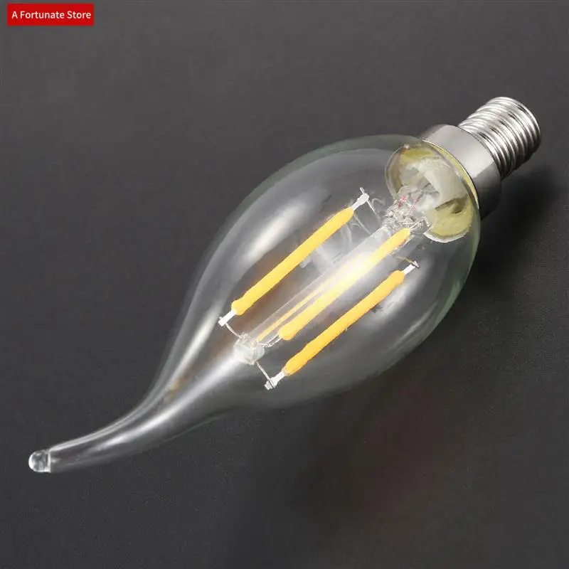 

3X Dimmable E12 4W COB Candle Flame Filament LED Light Bulb Lamp 12.5 X 3.5Cm-A78G