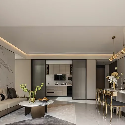 상하이 라이트 스타일 인테리어 디자인 빌라 거실 고급 제품 맞춤형 주택 건축 도면 평면도