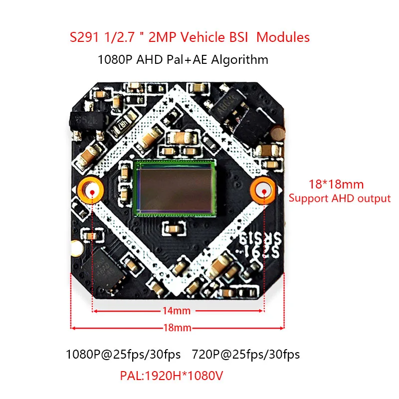 

AHD Car In-Vehicle Camera PCB Chip Night Vision OEM Micro S291 1080P Cmos CCTV Mini Cam Board Vehicle BSI Module