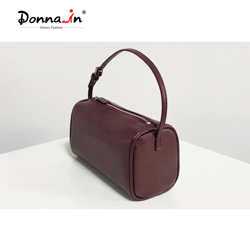 

Donna-in Calfskin Top Handle Bag Real Leather Handbag for Women High Quality Luxury Pen Container Bags Female