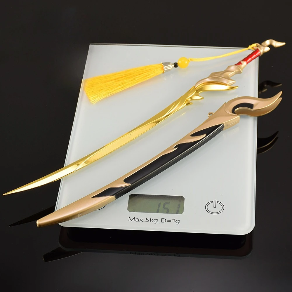 30cm Yasuo Dios dragón Venerable Katana arma de Metal con revestimiento modelo espada samurái japonesa Ninja Cosplay Prop adornos juguetes regalo