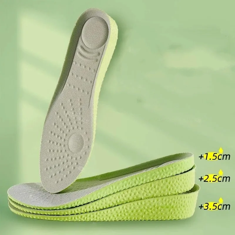 Height-increasing Insoles For Men Women Shock-absorbing Breathable Sweat-absorbent Highly Elastic Cushioning Shoe Pad