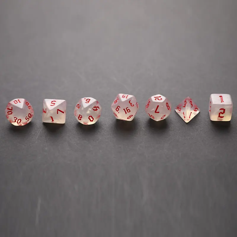 7pcs/set Polyhedral 7-Die Carved Pattern Dice Set D4 D6 D8 D10 D% D12 D20 For Game