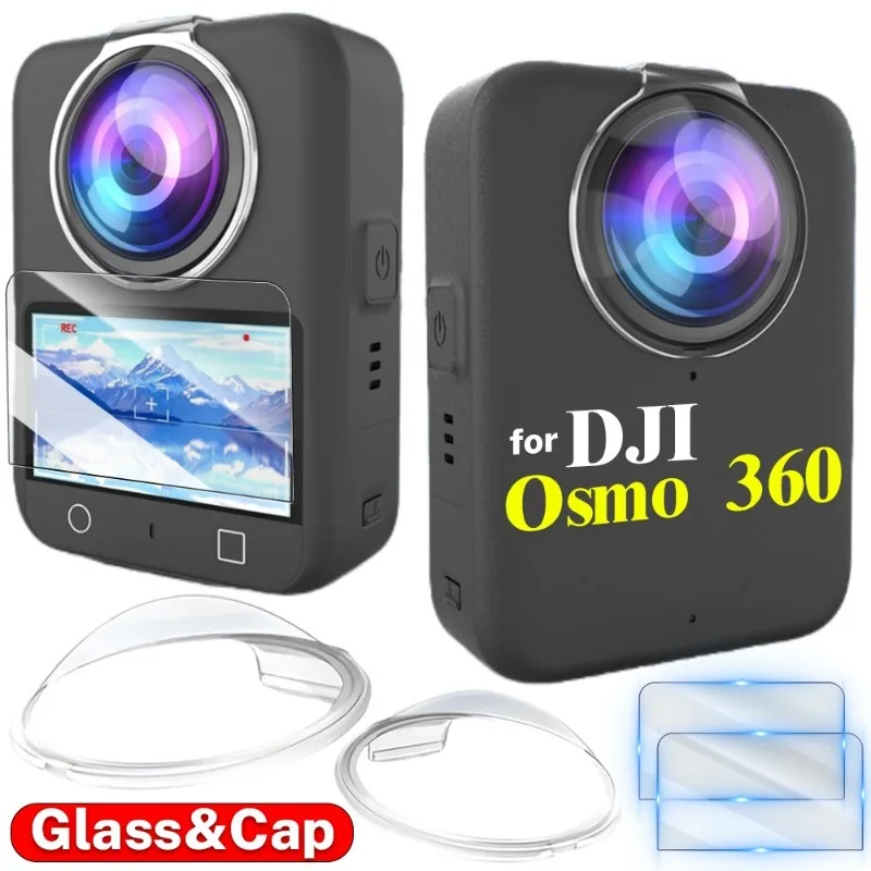 

6 в 1 для DJI Osmo 360, твердость ПК, защита от царапин, защита объектива, прозрачные колпачки для камеры, защитный чехол для аксессуаров DJI Osmo 360