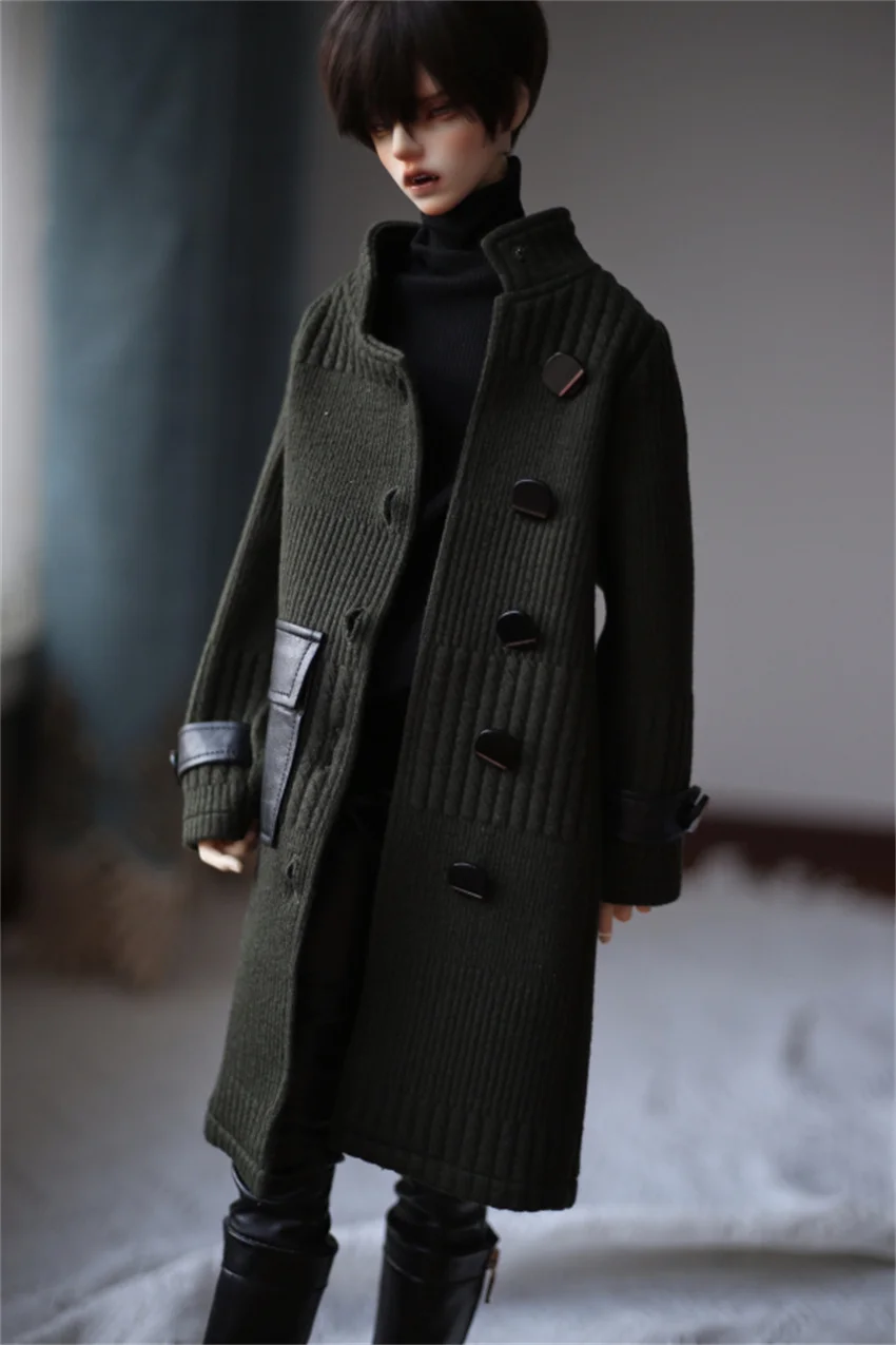 BJD Doll coat black/army green thick knit side cover coat 2 colors 1/4&1/3& Uncle