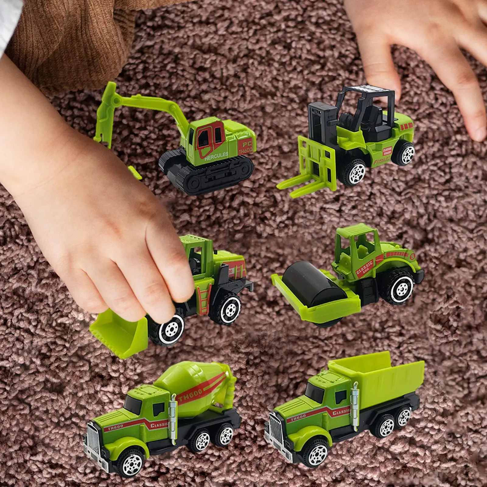 

6Pcs Farm Toys Realistic Tractor Toys Mini Construction Trucks Toys Cute Sand