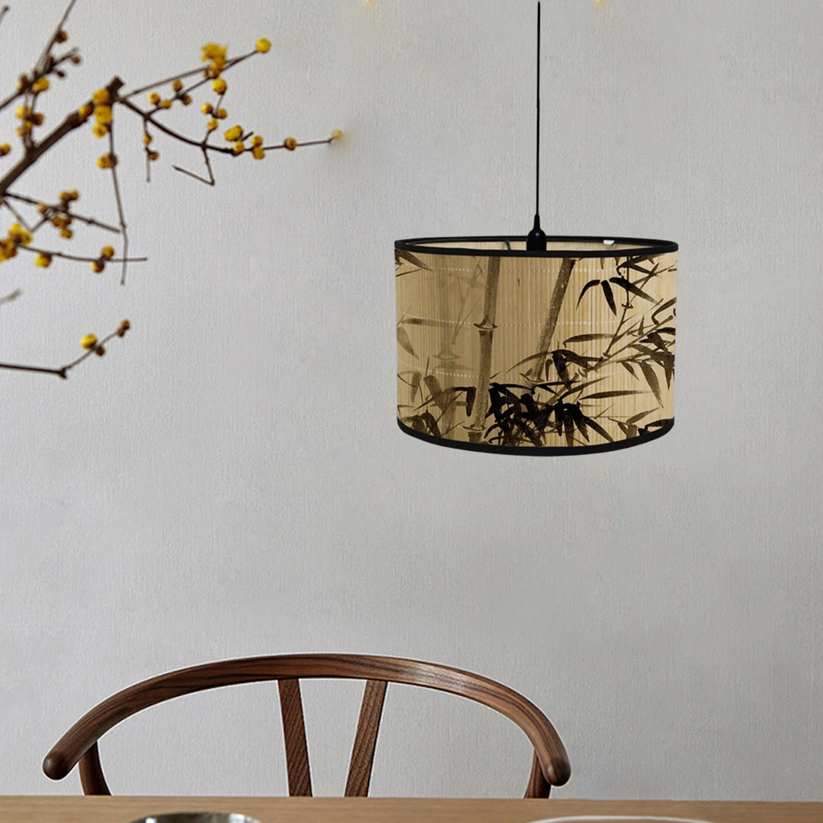 

Bamboo Lampshade Ceiling Light Cover Pendant Light Lanterns Retro Style for House Bedroom Decoration Chandelier Lampshade