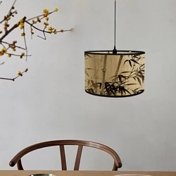 Bamboo Lampshade Ceiling Light Cover Pendant Light Lanterns Retro Style for House Bedroom Decoration Chandelier Lampshade