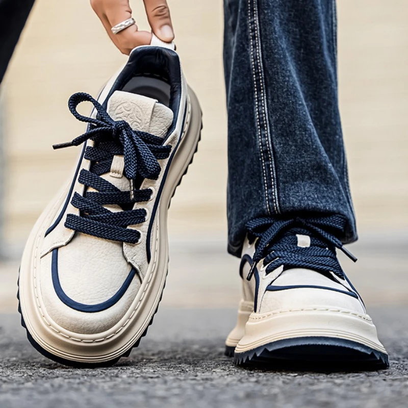 

Leisure Sports Shoes for Men Multi-color Flat Heel Low-top Round Toe Lace-up Soft Sole High-quality Fashionable Running Shoes