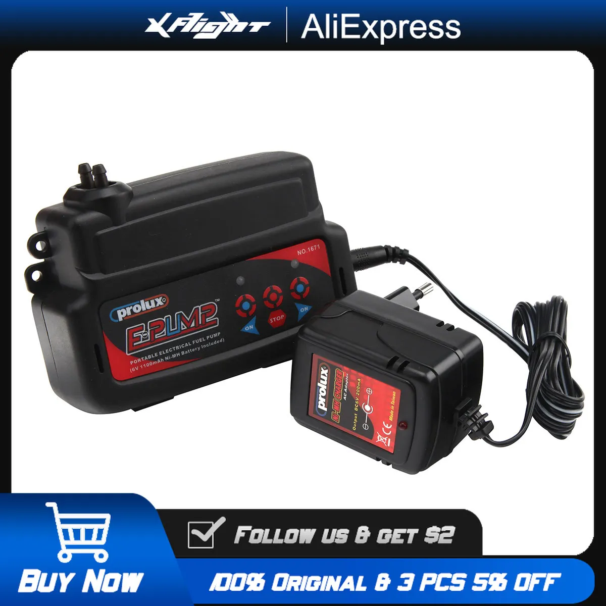

Prolux 1671 Fuel Pump E-Pump Chargeable 6V 1100mAh Ni-MH for Gas & Nitro