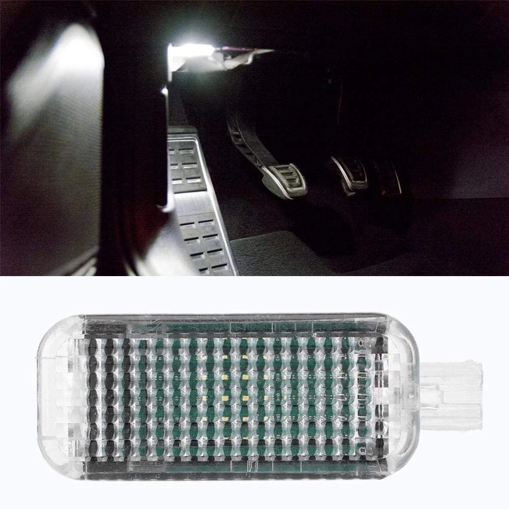 ไฟเก๋งไฟที่วางเท้า LED 4ชิ้นพร้อมสายรัดสายไฟเหมาะสำหรับ A4 A3 Audi 4E0947415A A5 A6 A7 A8 Q7 Q5 Q3