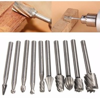 6/10pcs Set HSS Titanium For Dremel Routing Rotary Milling Rotary File Cutter Wood Carving Carved Knife Cutter Tools Accessories