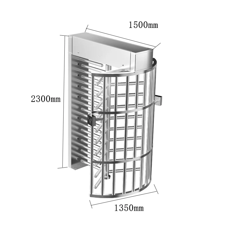 Factory Custom Semi- Automatic Full Height Gate Revolving Security Turnstile Gate Steel Access Control System Turnstile Terminal