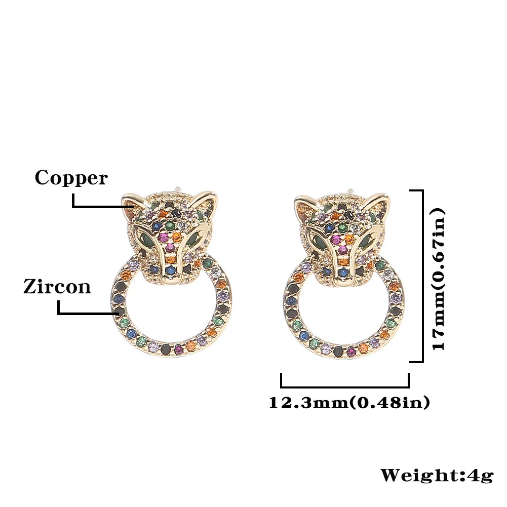 2025 New Korea Design Fashion Jewelry Exquisite Copper Set Zircon Animal Leopard Earrings Luxury Women's Party earrings Gifts