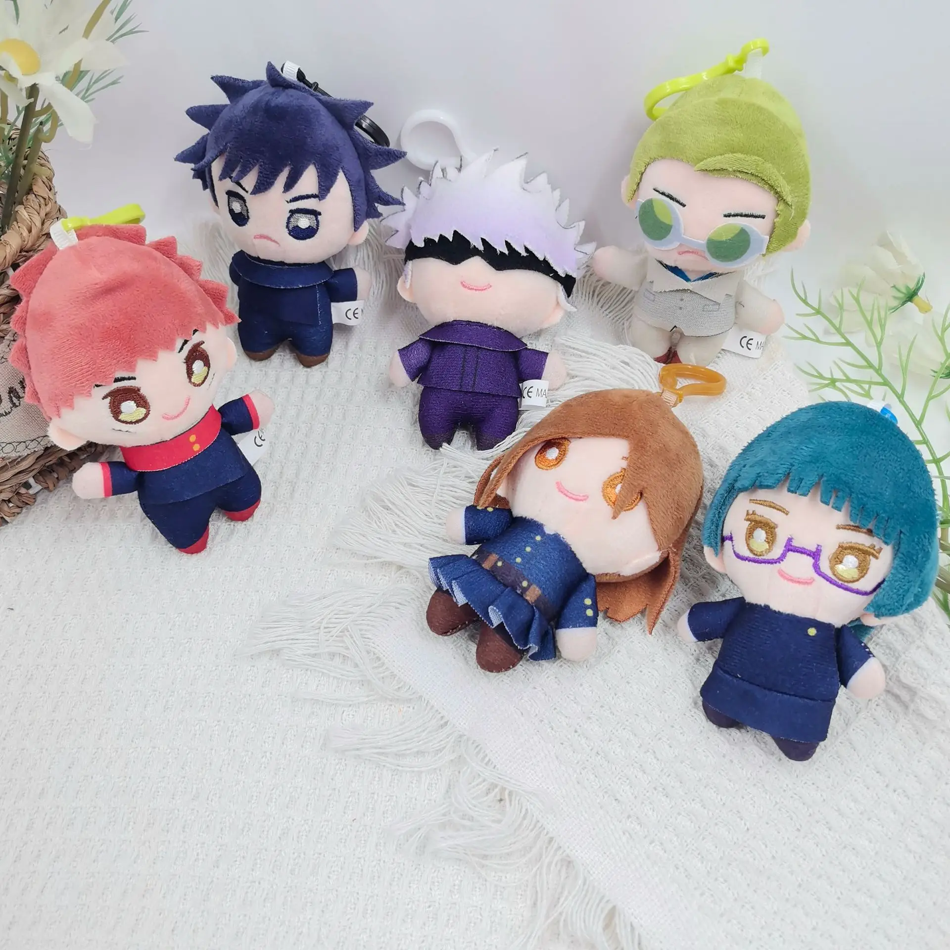 Llavero de peluche de Jujutsu Kaisen, personajes de Yuji Itadori, Megumi Fushiguro, Satoru Gojo, Nobara Kugisaki, colgante suave de peluche para bolso