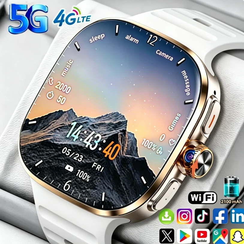 2026 New M99 4G/5G Full Network Smartwatch 2.4 Inch AMOLED Screen 1200W HD Camera GPS WIFI AI Smart Watch for Men Women