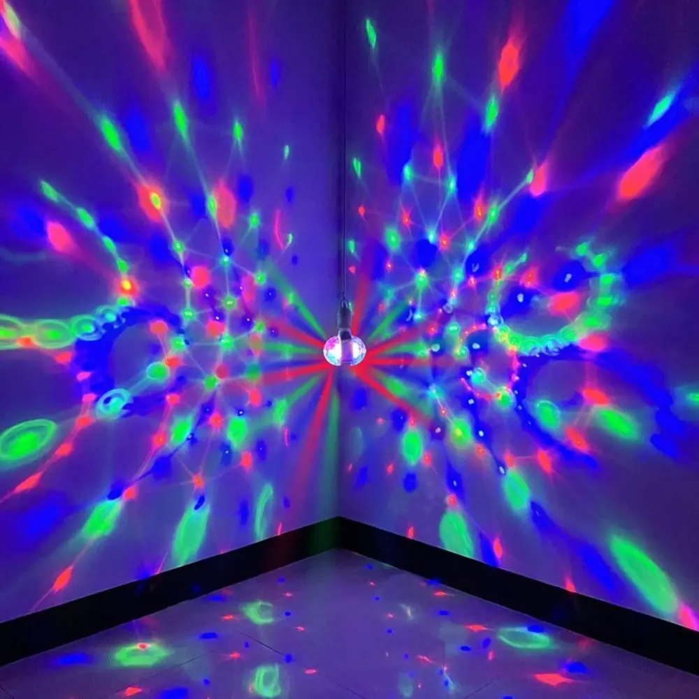 

Party Decoration 6W AC85-265V E27 LED Bulb Dual Head Auto Rotating Disco Lights Colorful Creative Crystal Strobe RGB Lamp Bar