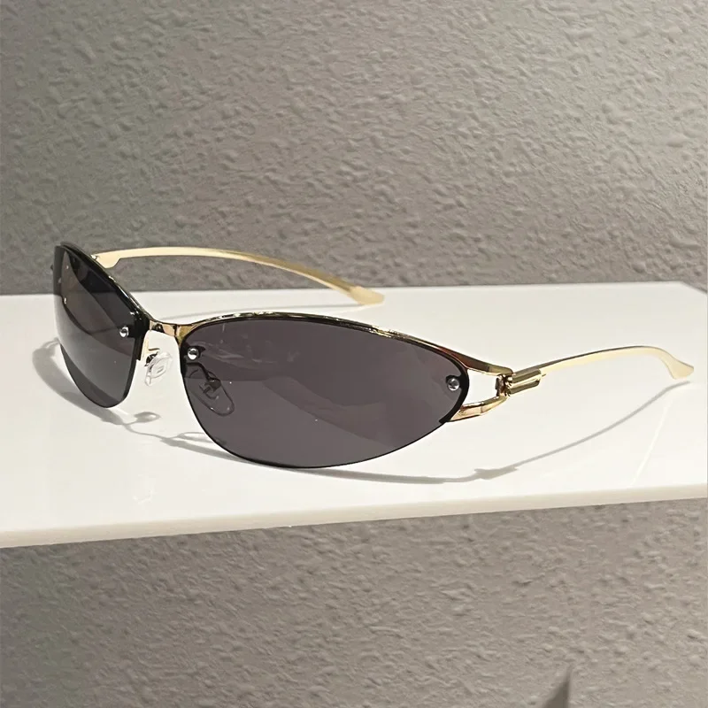 Neue Y2K Girl Technologie Mode Sonnenbrille Metall Cat-Eye Sonnenbrille für Frauen Trendige Marken-Brille für Männer Outdoor-Reise-Brillen – Detail 19