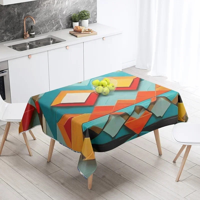 

Скатерть 1 шт., абстрактная геометрическая, устойчивая к загрязнениям, для вечеринок, украшение для ресторана, кафе, обеденного стола, скатерти для столов