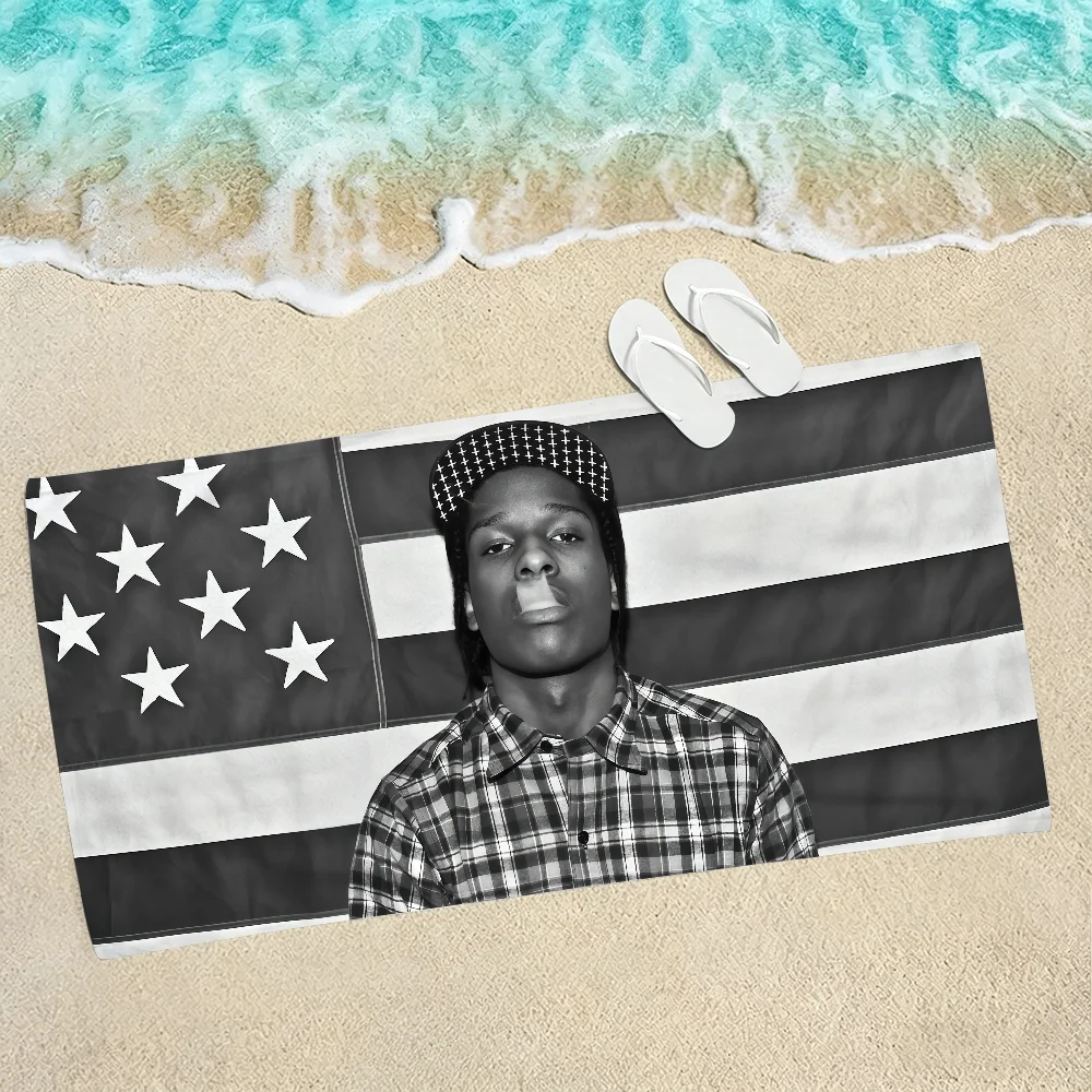 Rapper A-Asap Rocky Towel Soft Lightweight Anti-Sand Large Beach Towel Quick-Drying Bath Sports Family