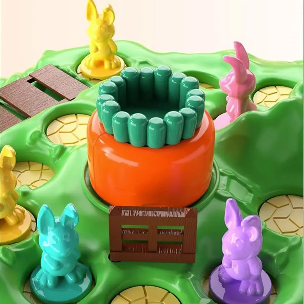 

Multicolor Carrot Rabbit Trap Board Game Plastic Cartoon Rabbit Challenge Game Safe Material Logical Game