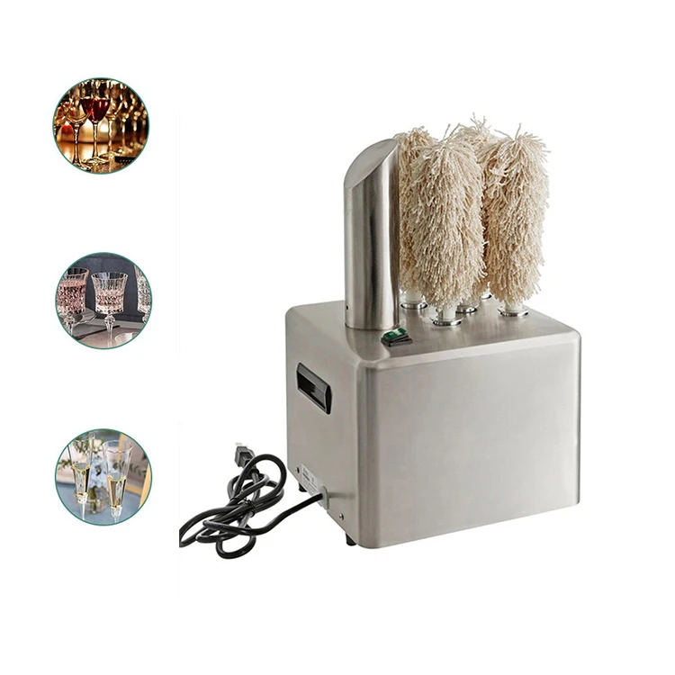 Commercial Glass Coffee Water Cup Drying Machine Glassware Dryer Polishing Washer Wiping Machine