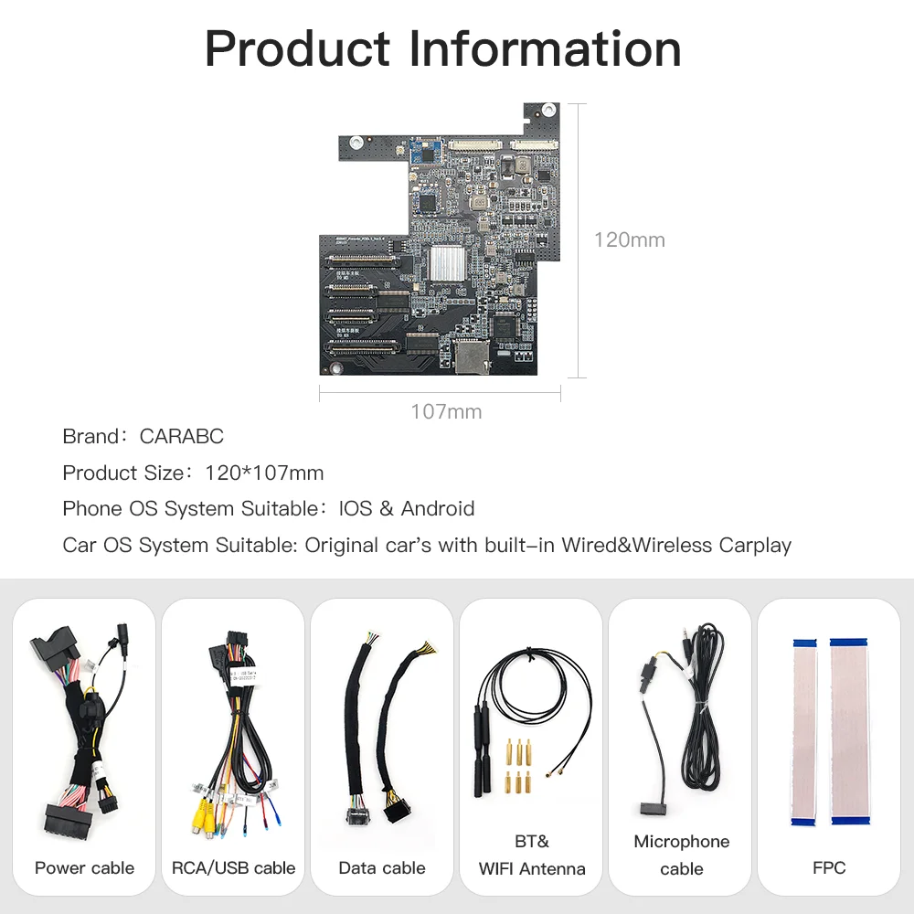 CARABC Wireless Carplay Modulo Android Auto per Porsche Pcm 3.1 Panamera Cayenne Macan Cayman Boxster 911 718 970