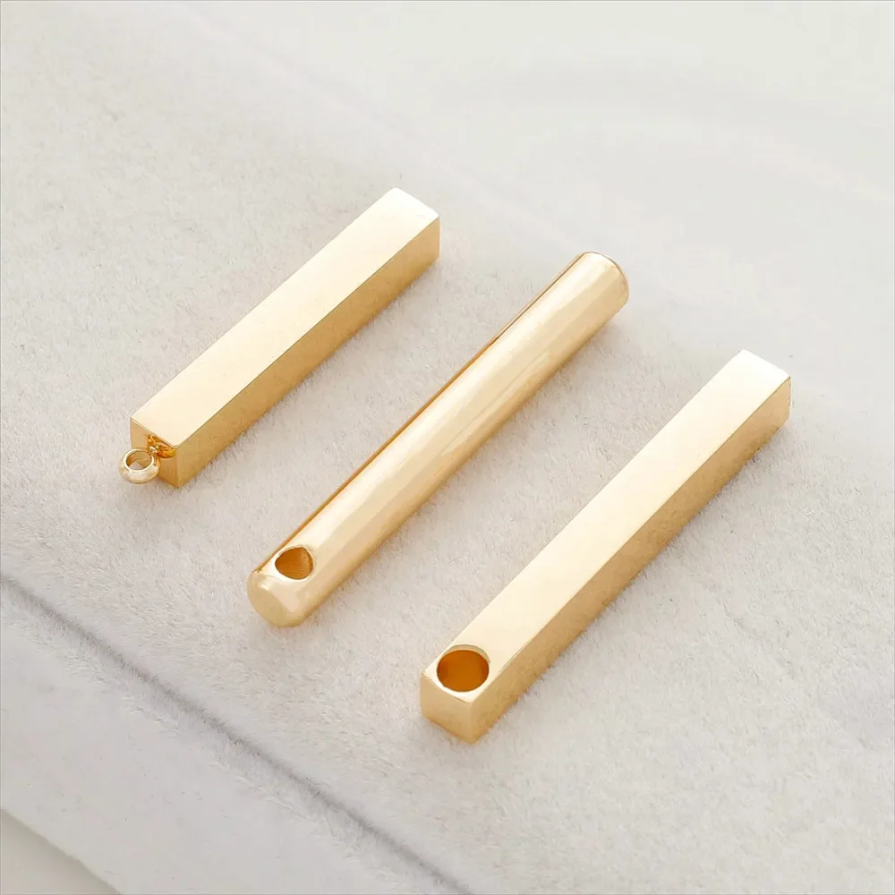 

14K Gold-wrapped Light Luxury Minimalist Cuboid Cylinder Pendant DIY Handmade Necklace Hanging Jewelry Accessories