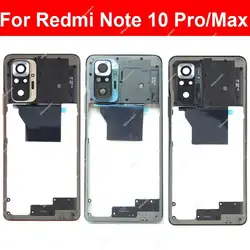 Carcaça do quadro médio para Xiaomi, Redmi Note 10 Pro, Note 10Pro Max, Capa de suporte, Moldura com Lado, Peças