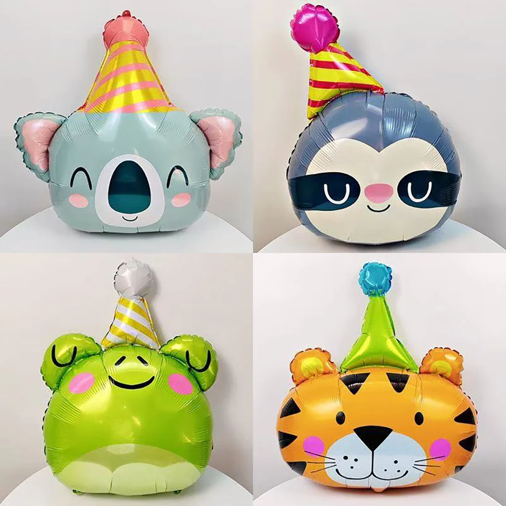 الحيوان الألومنيوم فيلم بالون الكسل الأسد الدب الزرافة النمر الفيل الضفدع بالون حديقة الحيوان موضوع عيد ميلاد ، دش ، عطلة الديكور