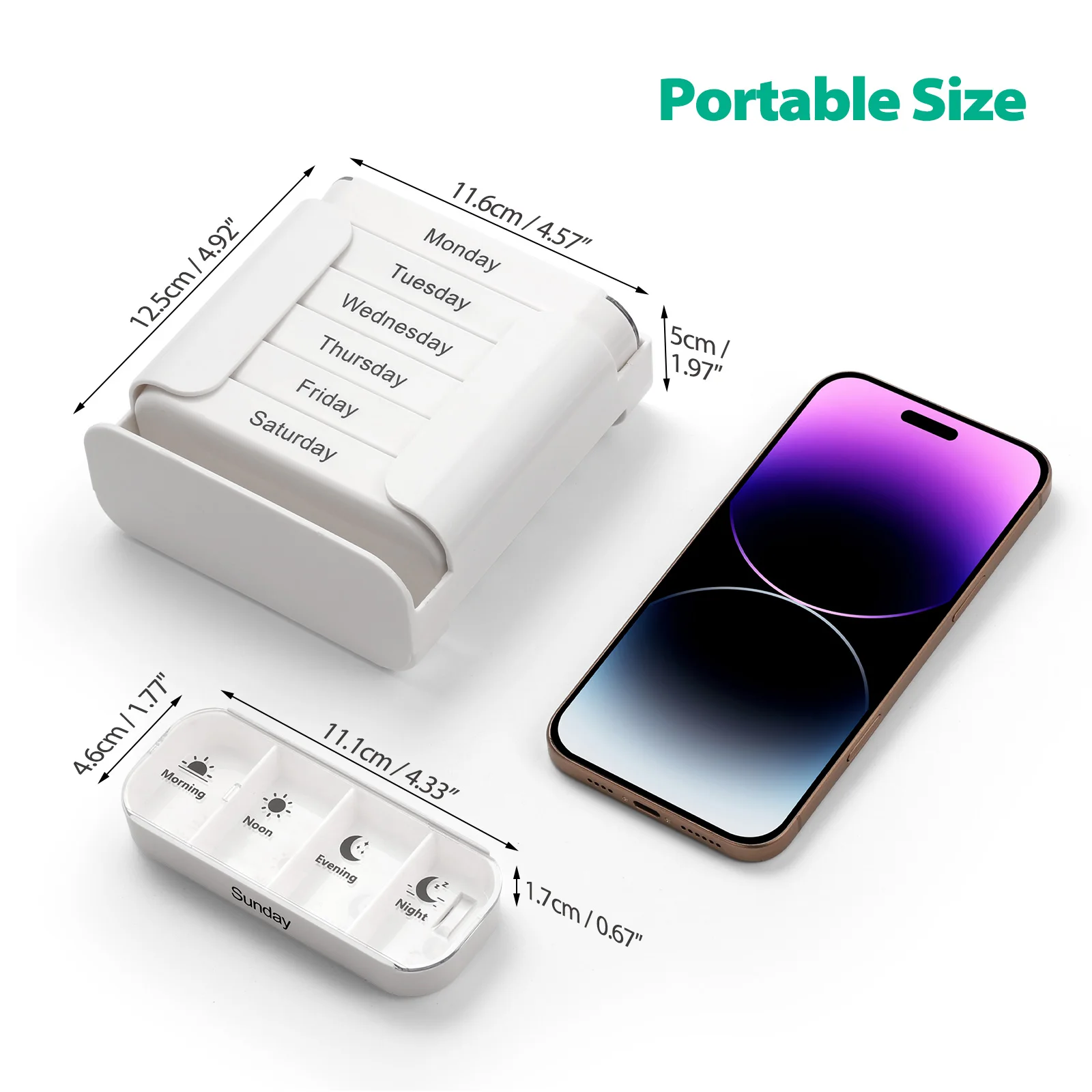 กล่องจัดยา 7 วัน กล่องใส่ยาแบบพกพา กล่องยาทรงสี่เหลี่ยม สะดวกสบาย กล่องยาแบบลิ้นชัก 28 ช่อง