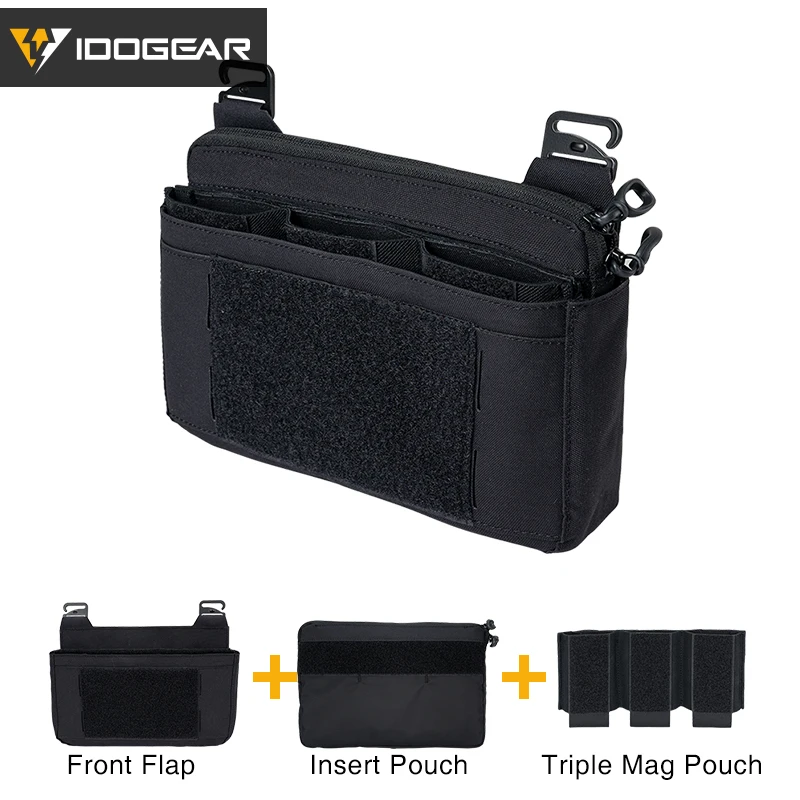 IDOGEAR Tactical DOPE Front Flap Pouch w/ Mag Pouch Kangaroo Pocket Set completo Ranger Green