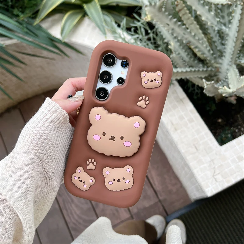 

Cute Bear Silicone Phone Case For Samsung galaxy S24 S23ultra S21FE A12 A13 A14 A15 A24 A25 A35 A51 A31 A30S A50 A52 A53 A54 A55