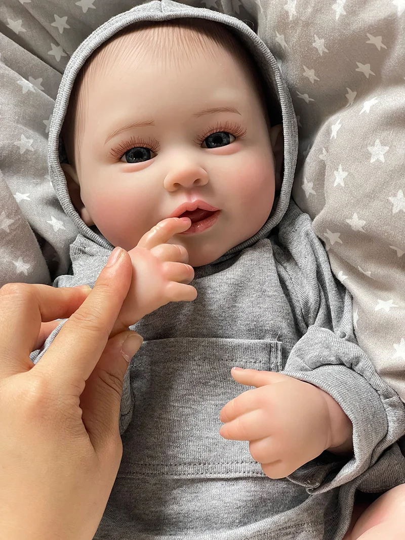 

Cokela 20inch/50cm Open, Blue Eyes Reborn Baby Doll With Rooted Hair Lifelike Newborn Baby Boy Or Girl For Choose