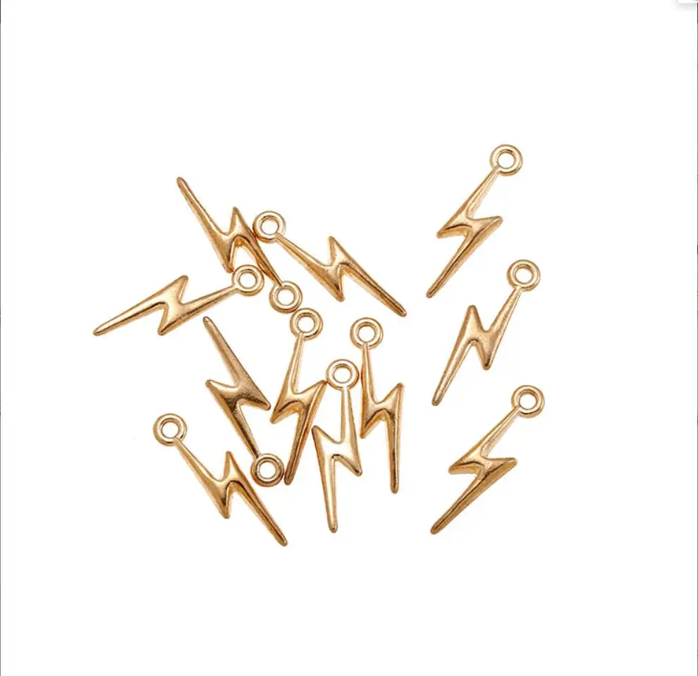 100pcs New Product Antique silver color lightning Charms Pendant Jewelry Metal Alloy Jewelry Marking 20*5mm F0087