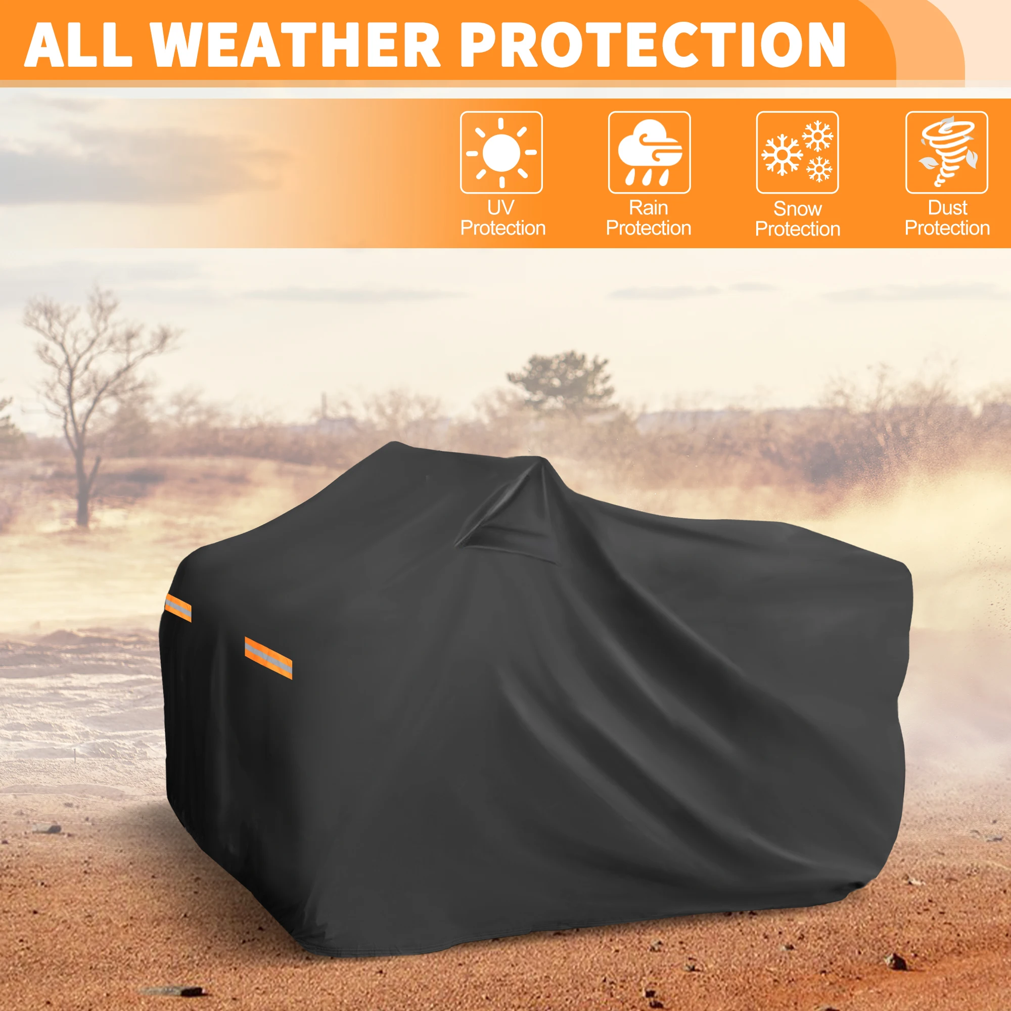 UXCELL Waterproof Oxford ATV Cover 4 Wheelers Quad Cover for Yamaha Grizzly 700 EPS BK