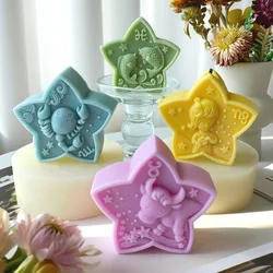Molde de jabón de silicona hecho a mano de doce constelaciones DIY estrella de cinco puntas Escorpio Aries Leo y otras herramien
