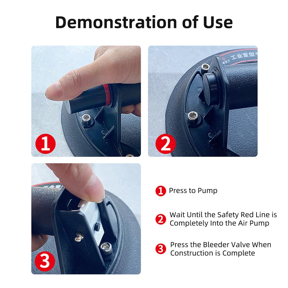 Próżniowa pompa powietrza Przyssawka Uchwyt na przyssawkę do płytek Szklany panel skalny Manometr Narzędzie Przyssawka Ręczna pompa Mocne przyssawki