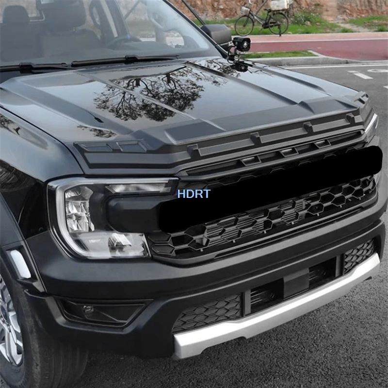 Bande de calandre de course avant de style voiture, garniture de capot moteur, couverture de budgétaire de toit, autocollant extérieur, accessoires pour Ford Ranger T9 2023 +