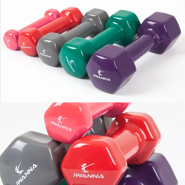 IWarner PVC Collar Dumbbell 0.5kg Pink Rubber Dumbbell Barbell